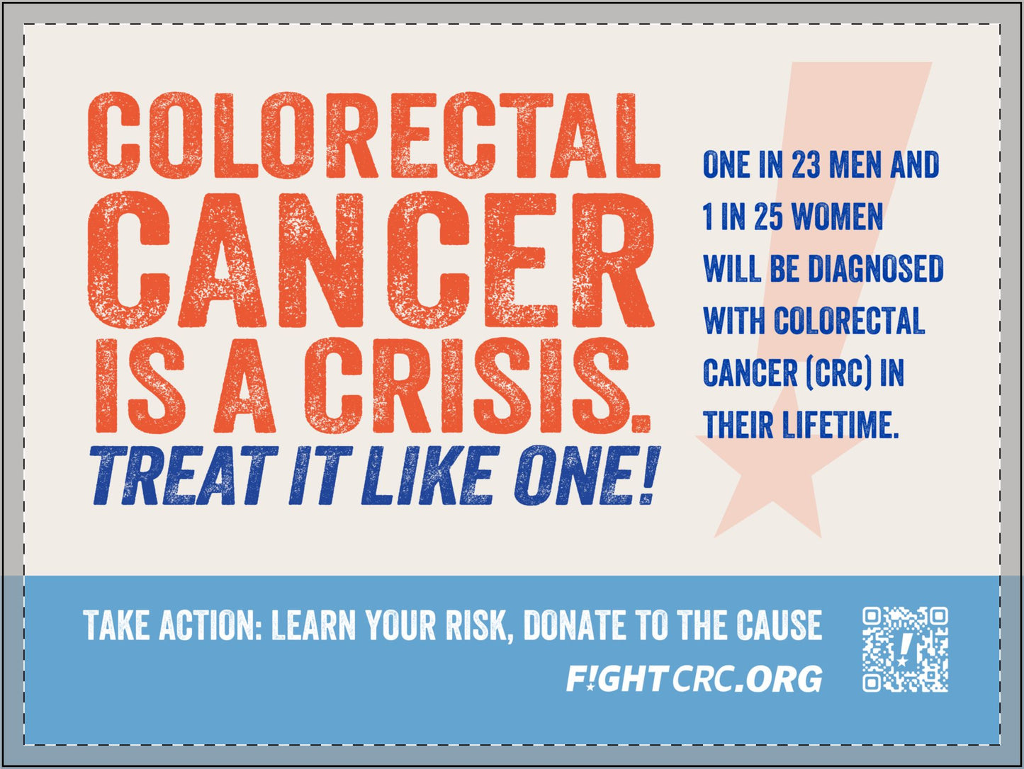 At Home Flag Kit Yard Sign - Colorectal Cancer is a Crisis