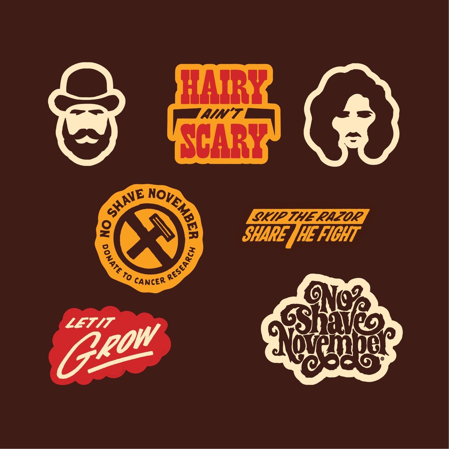 No Shave November Vinyl Sticker Pack