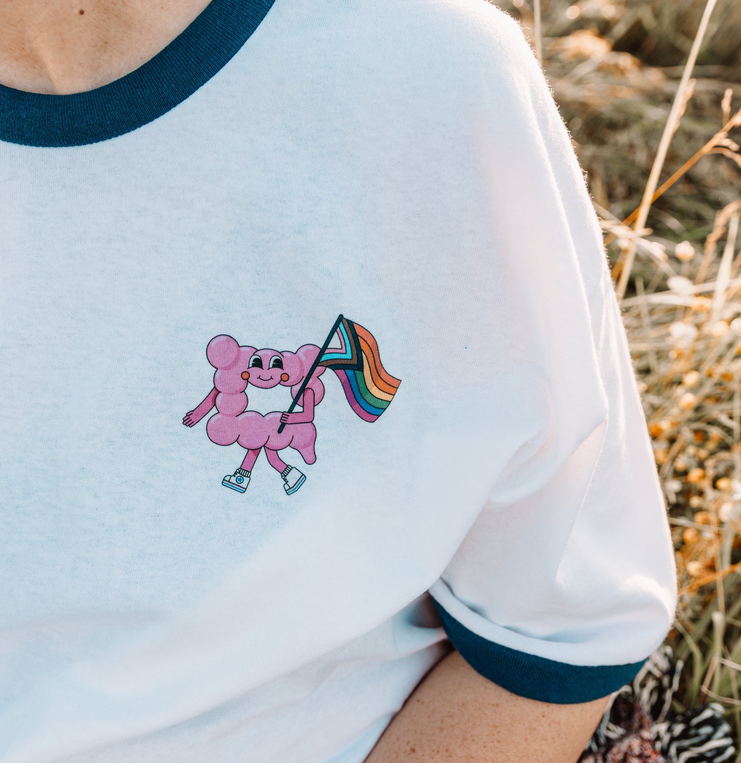 Pride Colon Bestie Ringer T-Shirt