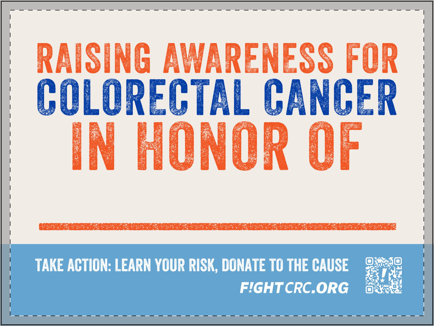 At Home Flag Kit Yard Sign - Raising Awareness in Honor of...