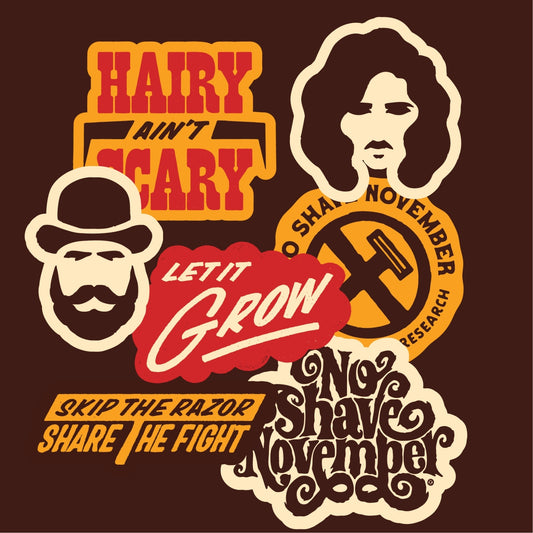 No Shave November Vinyl Sticker Pack